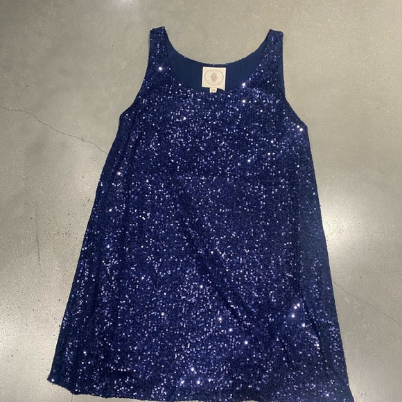 Navy Sequin Sleeveless Dress - Picture 2 of 2